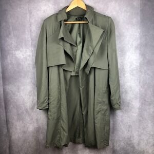 Bardot Trench Coat Womens 6 Small Mid Length Lyocell Khaki Green Military